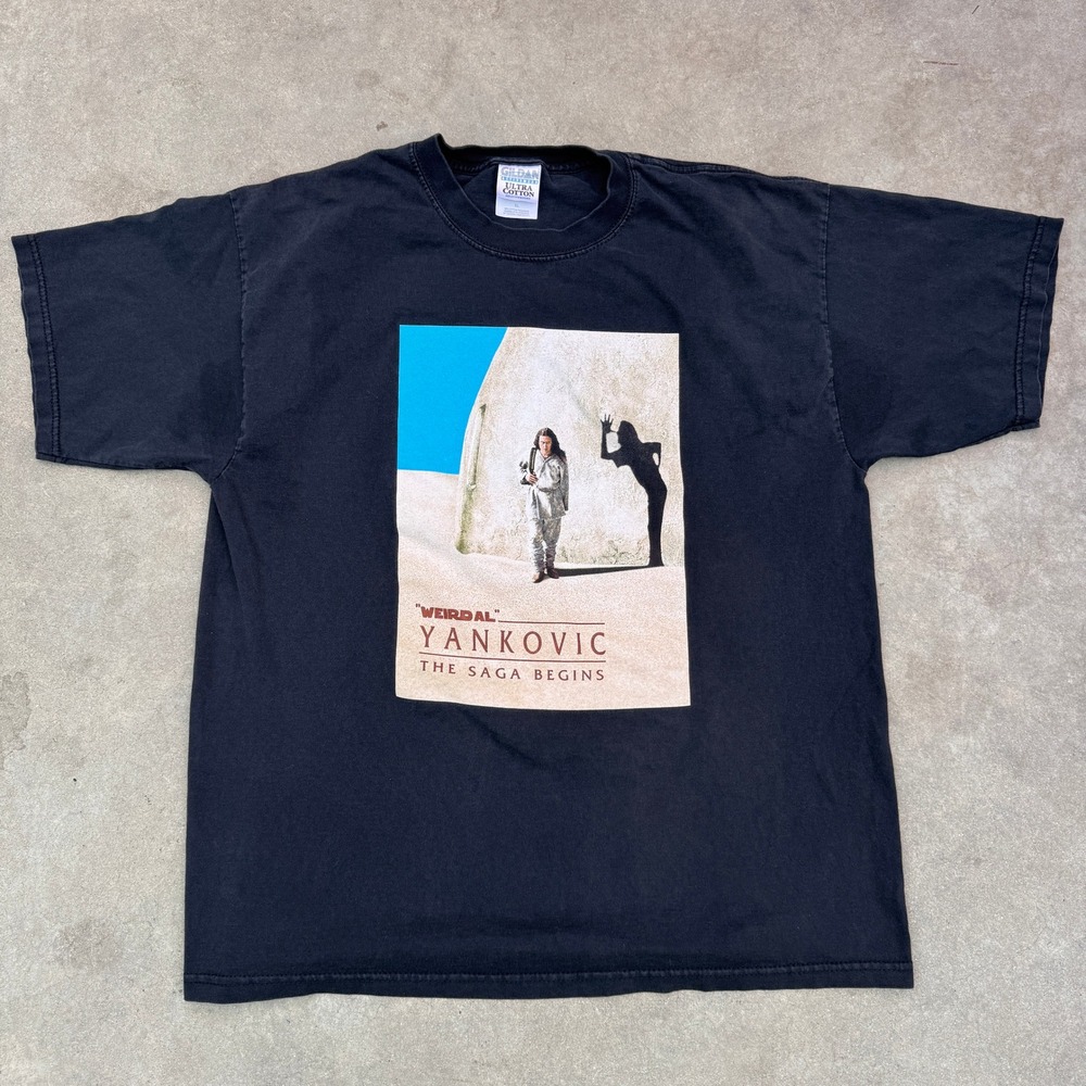 Vintage Weird Al Yankovic The Saga Begins Star Wars Galactic Tour Shirt XL Black